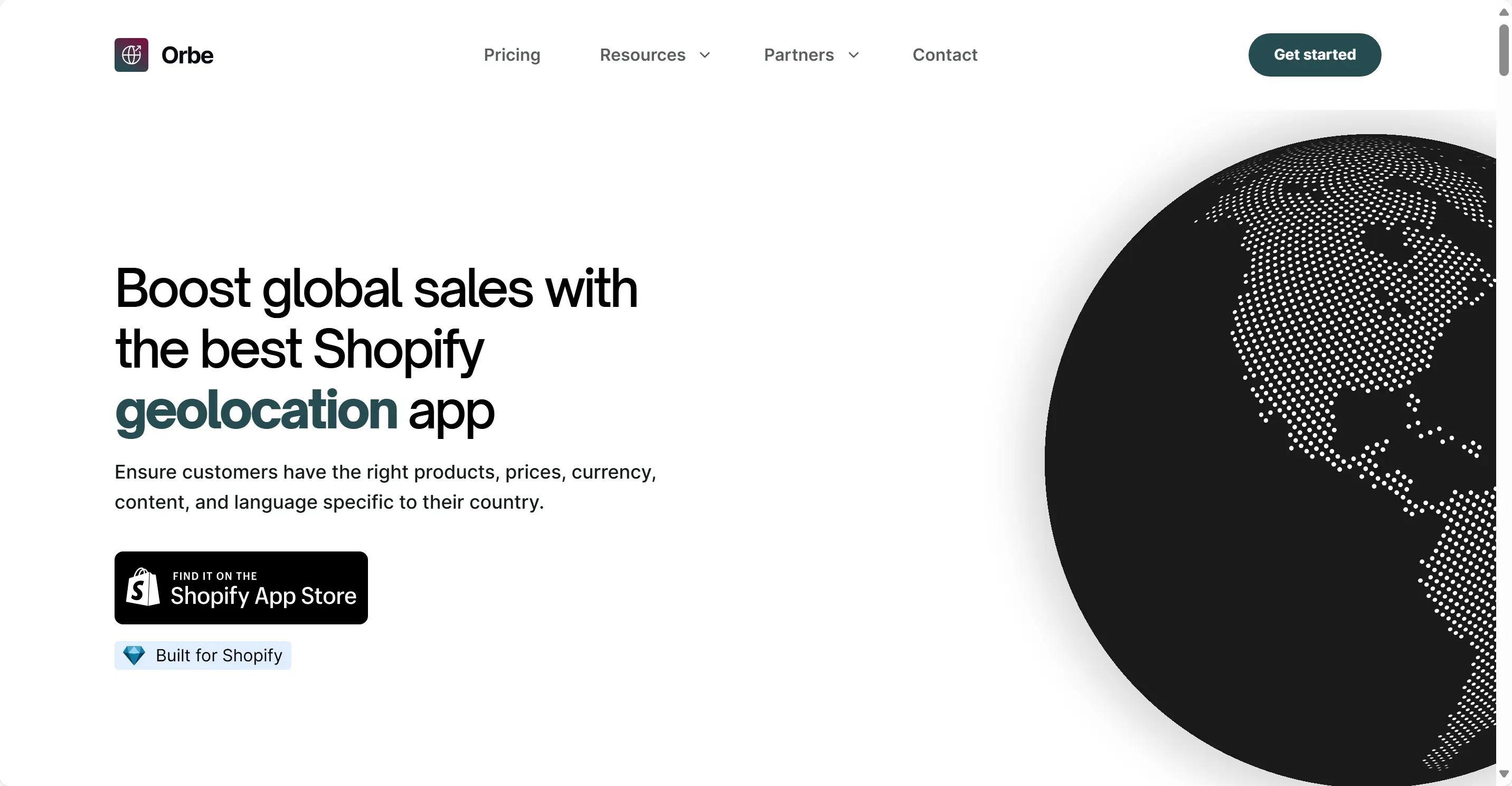 Orbe - Shopify Geolocation App Orbe - Shopify Geolocation App